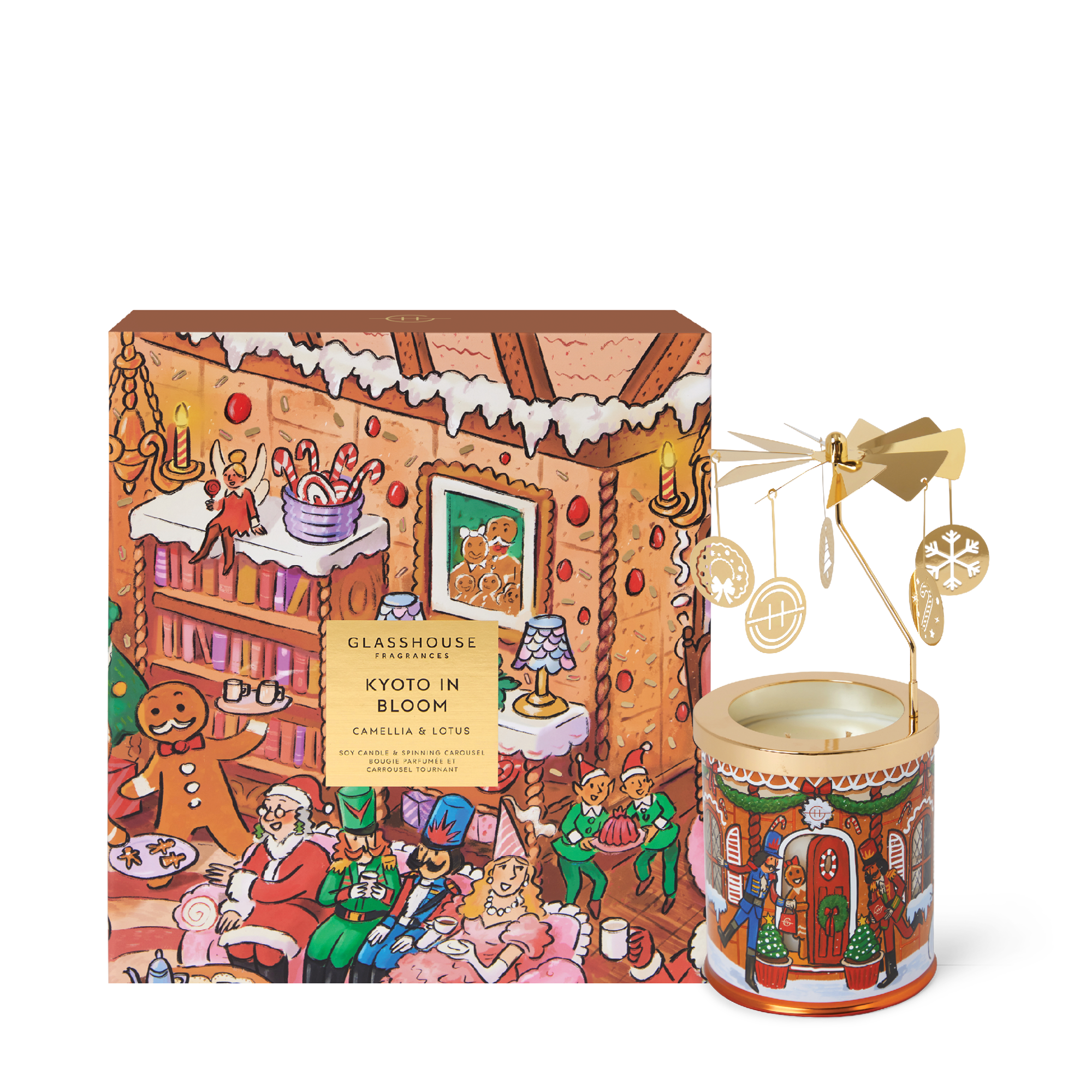 Glasshouse Fragrance candle Glasshouse Christmas Spinning Carousel Candle Set 2026 (Kyoto in Bloom)