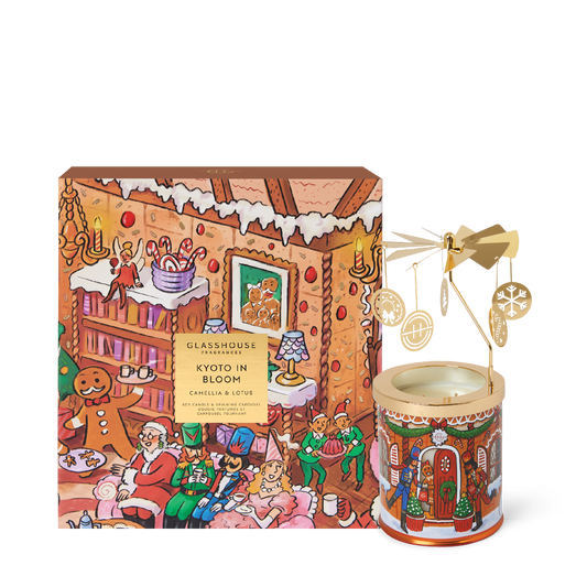 Glasshouse Fragrance candle Glasshouse Christmas Spinning Carousel Candle Set 2026 (Kyoto in Bloom)