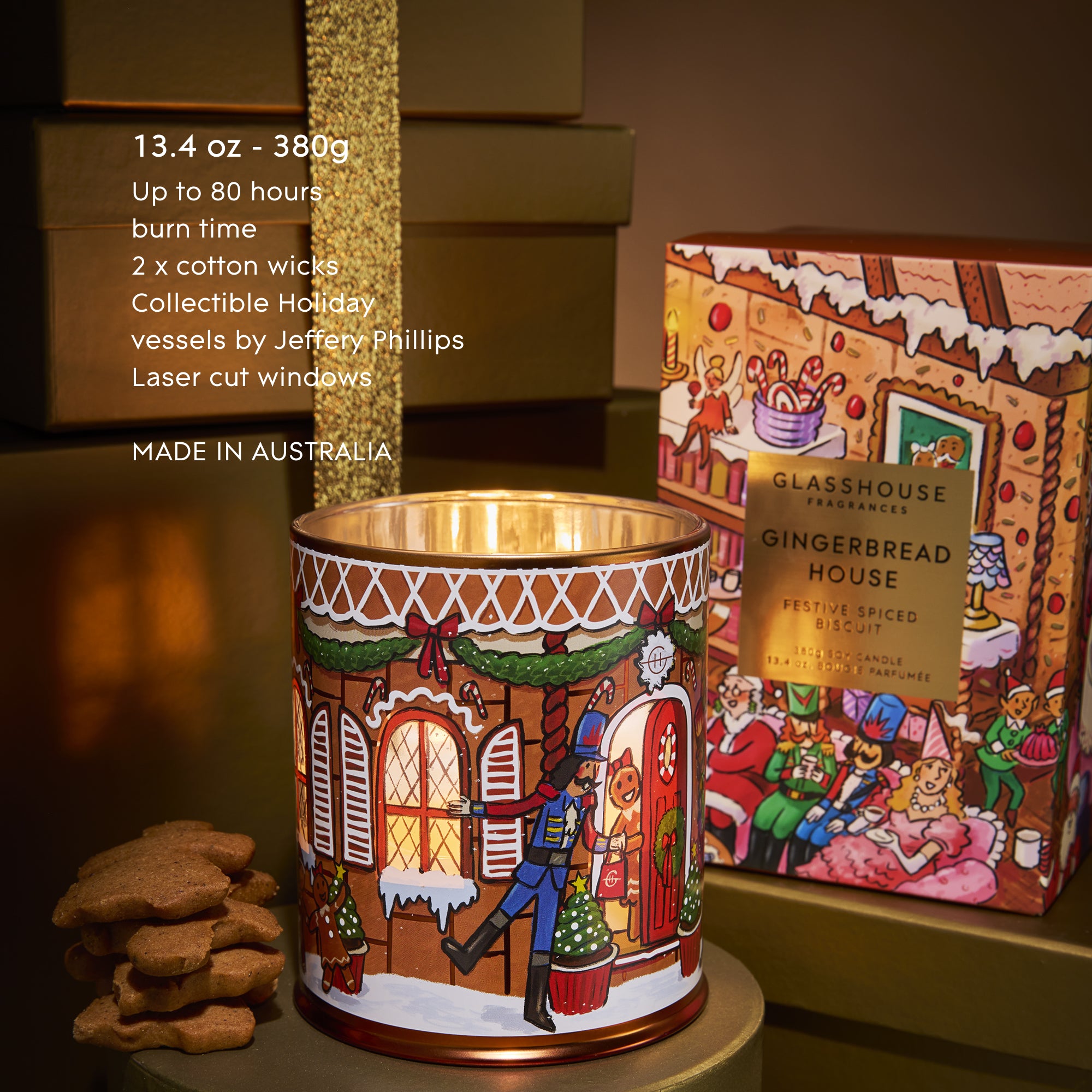 Glasshouse Fragrance candle Glasshouse Fragrances Gingerbread House Candle 380g